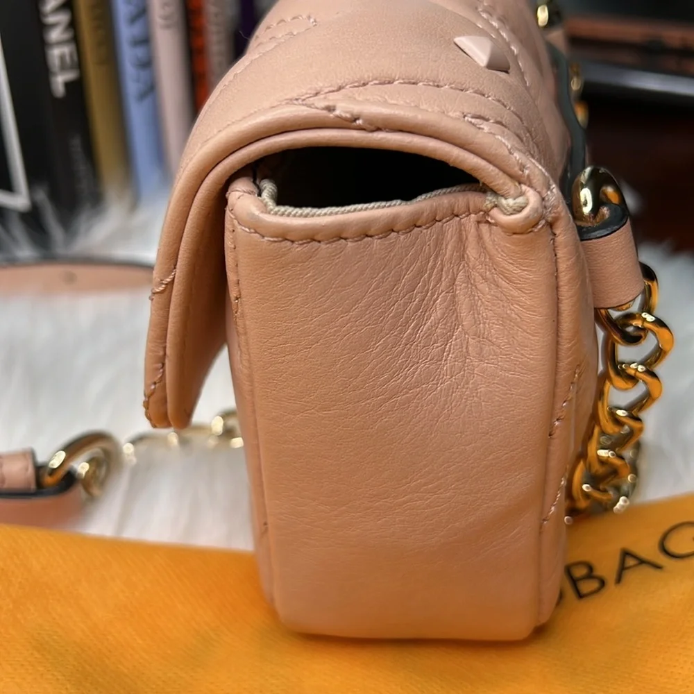 Valentino By Mario Valentino Papillon Studs Quilted Leather Crossbody Or Bum Bag - Picture 6 of 17